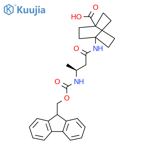 4-(3S)-3-({(9H-fluoren-9-yl)methoxycarbonyl}amino)butanamidobicyclo2.2.2octane-1-carboxylic acid structure
