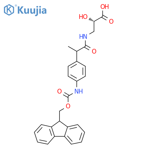 (2S)-3-{2-4-({(9H-fluoren-9-yl)methoxycarbonyl}amino)phenylpropanamido}-2-hydroxypropanoic acid structure