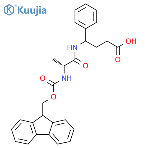 4-(2R)-2-({(9H-fluoren-9-yl)methoxycarbonyl}amino)propanamido-4-phenylbutanoic acid structure