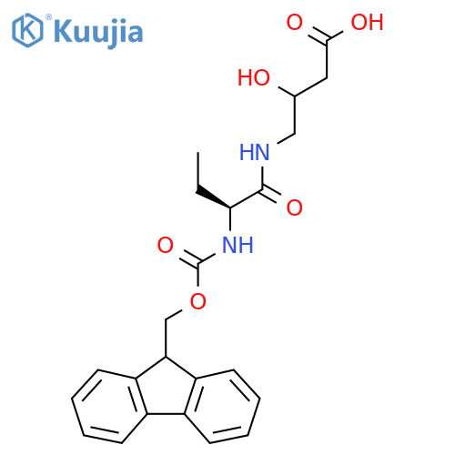 4-(2S)-2-({(9H-fluoren-9-yl)methoxycarbonyl}amino)butanamido-3-hydroxybutanoic acid structure