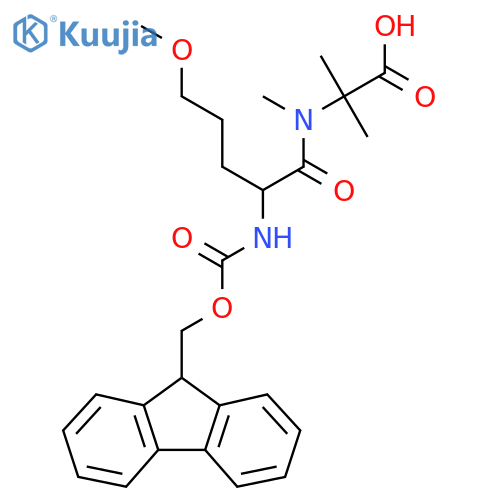 2-2-({(9H-fluoren-9-yl)methoxycarbonyl}amino)-5-methoxy-N-methylpentanamido-2-methylpropanoic acid structure