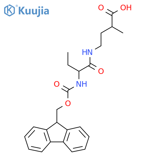 4-2-({(9H-fluoren-9-yl)methoxycarbonyl}amino)butanamido-2-methylbutanoic acid structure