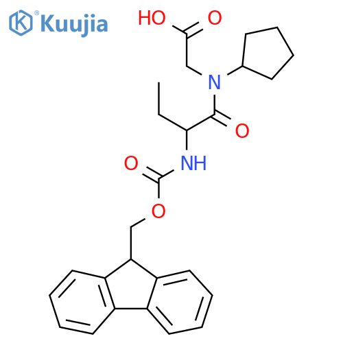 2-N-cyclopentyl-2-({(9H-fluoren-9-yl)methoxycarbonyl}amino)butanamidoacetic acid structure