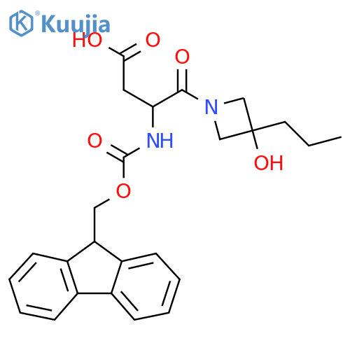 3-({(9H-fluoren-9-yl)methoxycarbonyl}amino)-4-(3-hydroxy-3-propylazetidin-1-yl)-4-oxobutanoic acid structure