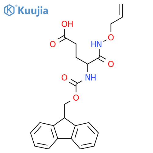 4-({(9H-fluoren-9-yl)methoxycarbonyl}amino)-4-(prop-2-en-1-yloxy)carbamoylbutanoic acid structure