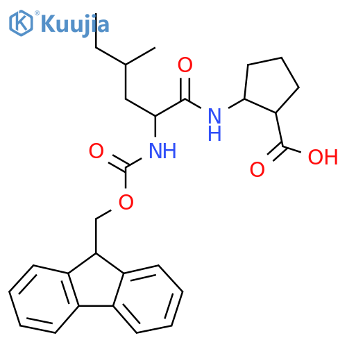 2-2-({(9H-fluoren-9-yl)methoxycarbonyl}amino)-4-methylhexanamidocyclopentane-1-carboxylic acid structure