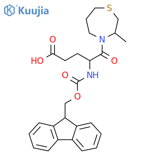 4-({(9H-fluoren-9-yl)methoxycarbonyl}amino)-5-(3-methyl-1,4-thiazepan-4-yl)-5-oxopentanoic acid structure