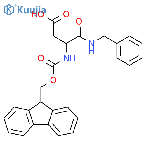 3-(benzylcarbamoyl)-3-({(9H-fluoren-9-yl)methoxycarbonyl}amino)propanoic acid structure