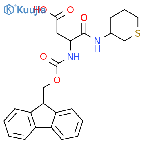 3-({(9H-fluoren-9-yl)methoxycarbonyl}amino)-3-(thian-3-yl)carbamoylpropanoic acid structure