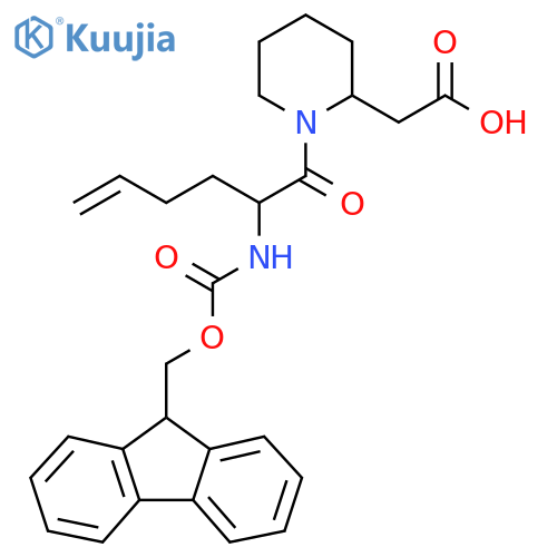 2-{1-2-({(9H-fluoren-9-yl)methoxycarbonyl}amino)hex-5-enoylpiperidin-2-yl}acetic acid structure