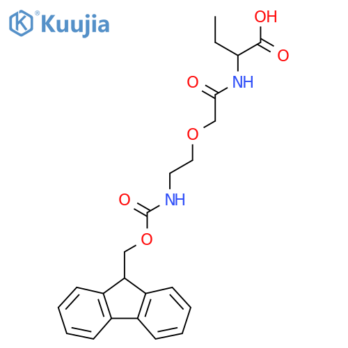 2-{2-2-({(9H-fluoren-9-yl)methoxycarbonyl}amino)ethoxyacetamido}butanoic acid structure