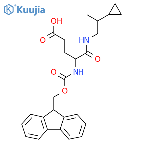 4-(2-cyclopropylpropyl)carbamoyl-4-({(9H-fluoren-9-yl)methoxycarbonyl}amino)butanoic acid structure