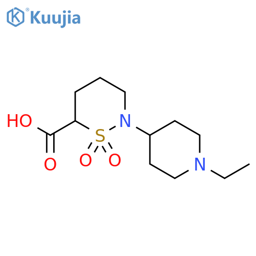 2-(1-ethylpiperidin-4-yl)-1,1-dioxo-1lambda6,2-thiazinane-6-carboxylic acid structure