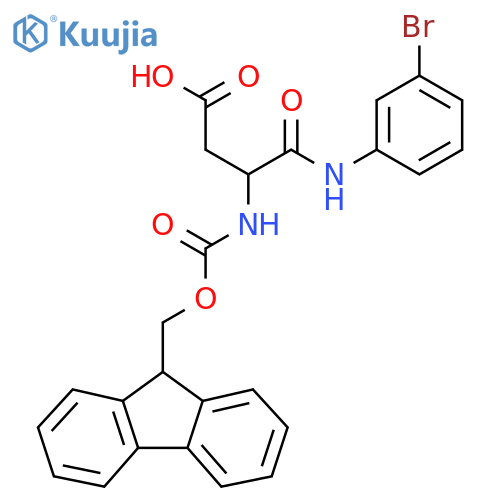 3-(3-bromophenyl)carbamoyl-3-({(9H-fluoren-9-yl)methoxycarbonyl}amino)propanoic acid structure