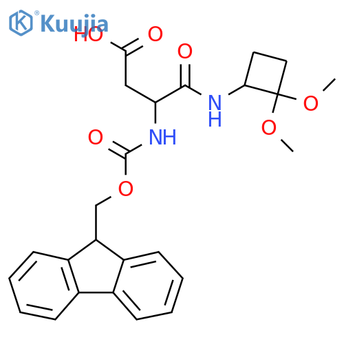 3-(2,2-dimethoxycyclobutyl)carbamoyl-3-({(9H-fluoren-9-yl)methoxycarbonyl}amino)propanoic acid structure