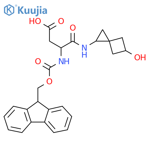 3-({(9H-fluoren-9-yl)methoxycarbonyl}amino)-3-({5-hydroxyspiro2.3hexan-1-yl}carbamoyl)propanoic acid structure