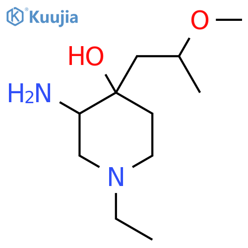 3-amino-1-ethyl-4-(2-methoxypropyl)piperidin-4-ol structure