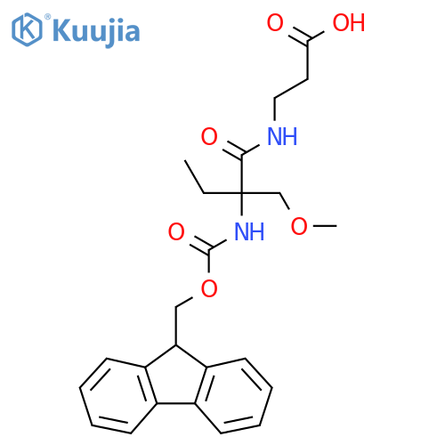 3-2-({(9H-fluoren-9-yl)methoxycarbonyl}amino)-2-(methoxymethyl)butanamidopropanoic acid structure
