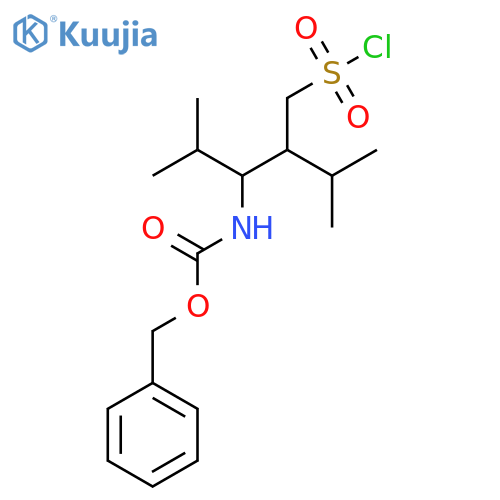 benzyl N-1-(chlorosulfonyl)-4-methyl-2-(propan-2-yl)pentan-3-ylcarbamate structure
