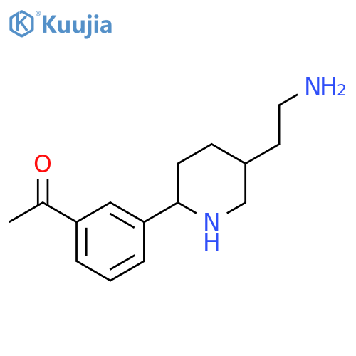 1-{3-5-(2-aminoethyl)piperidin-2-ylphenyl}ethan-1-one structure