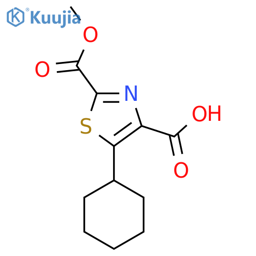 5-cyclohexyl-2-(methoxycarbonyl)-1,3-thiazole-4-carboxylic acid structure