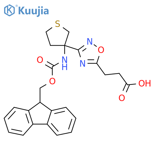 3-{3-3-({(9H-fluoren-9-yl)methoxycarbonyl}amino)thiolan-3-yl-1,2,4-oxadiazol-5-yl}propanoic acid structure