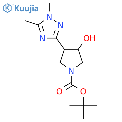 tert-butyl 3-(dimethyl-1H-1,2,4-triazol-3-yl)-4-hydroxypyrrolidine-1-carboxylate structure