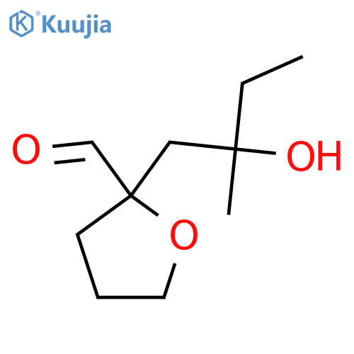 2-(2-hydroxy-2-methylbutyl)oxolane-2-carbaldehyde structure