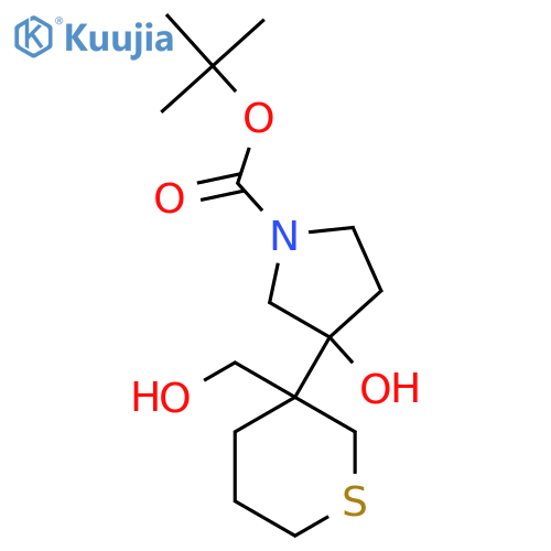 Tert-butyl 3-hydroxy-3-[3-(hydroxymethyl)thian-3-yl]pyrrolidine-1-carboxylate structure