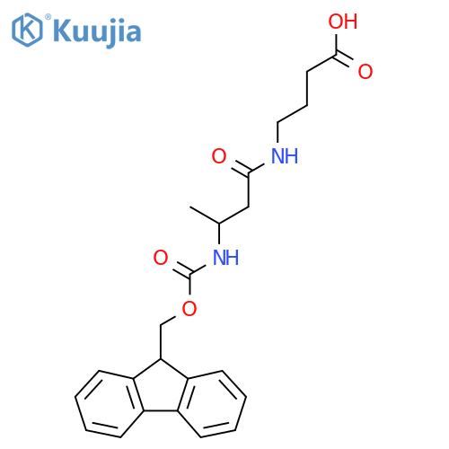 4-3-({(9H-fluoren-9-yl)methoxycarbonyl}amino)butanamidobutanoic acid structure