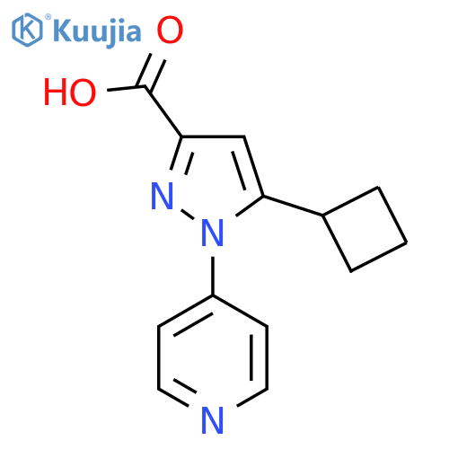 5-cyclobutyl-1-(pyridin-4-yl)-1H-pyrazole-3-carboxylic acid structure