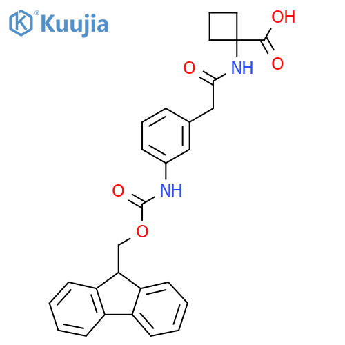1-{2-3-({(9H-fluoren-9-yl)methoxycarbonyl}amino)phenylacetamido}cyclobutane-1-carboxylic acid structure