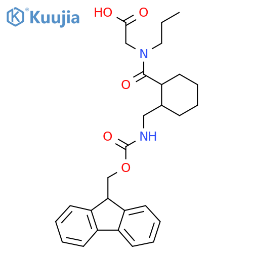 2-(1-{2-({(9H-fluoren-9-yl)methoxycarbonyl}amino)methylcyclohexyl}-N-propylformamido)acetic acid structure