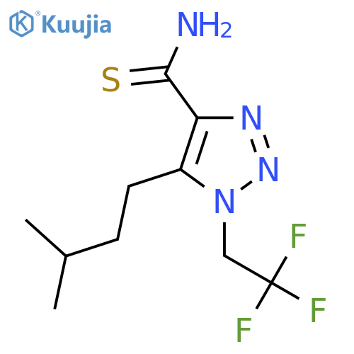5-(3-methylbutyl)-1-(2,2,2-trifluoroethyl)-1H-1,2,3-triazole-4-carbothioamide structure