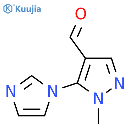 5-(1H-imidazol-1-yl)-1-methyl-1H-pyrazole-4-carbaldehyde structure