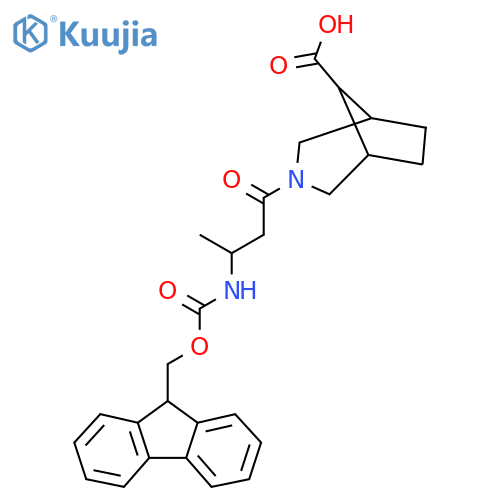 3-3-({(9H-fluoren-9-yl)methoxycarbonyl}amino)butanoyl-3-azabicyclo3.2.1octane-8-carboxylic acid structure