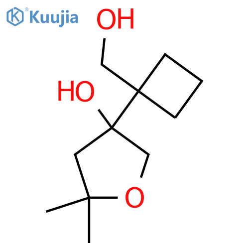 3-1-(hydroxymethyl)cyclobutyl-5,5-dimethyloxolan-3-ol structure