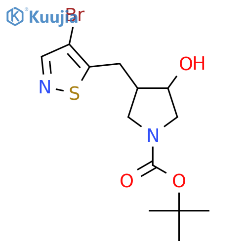 tert-butyl 3-(4-bromo-1,2-thiazol-5-yl)methyl-4-hydroxypyrrolidine-1-carboxylate structure