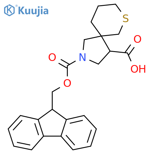 2-{(9H-fluoren-9-yl)methoxycarbonyl}-7-thia-2-azaspiro4.5decane-4-carboxylic acid structure