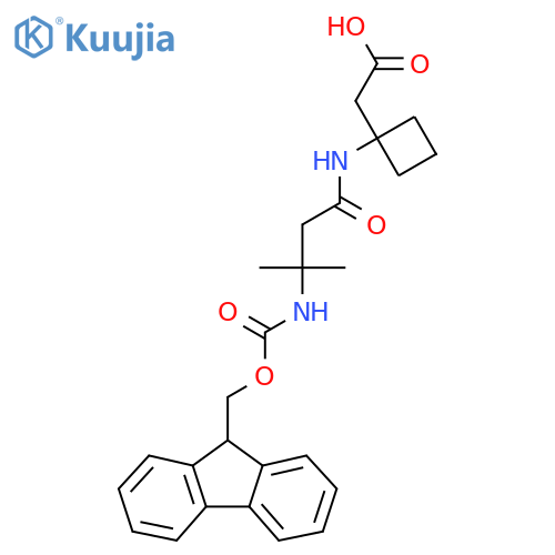 2-{1-3-({(9H-fluoren-9-yl)methoxycarbonyl}amino)-3-methylbutanamidocyclobutyl}acetic acid structure