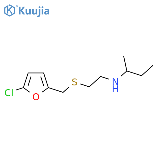 (butan-2-yl)(2-{(5-chlorofuran-2-yl)methylsulfanyl}ethyl)amine structure