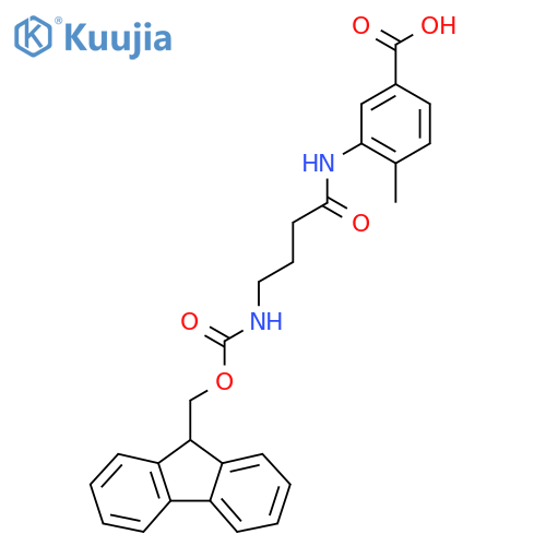 3-4-({(9H-fluoren-9-yl)methoxycarbonyl}amino)butanamido-4-methylbenzoic acid structure