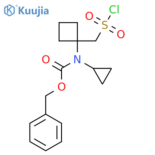 benzyl N-{1-(chlorosulfonyl)methylcyclobutyl}-N-cyclopropylcarbamate structure