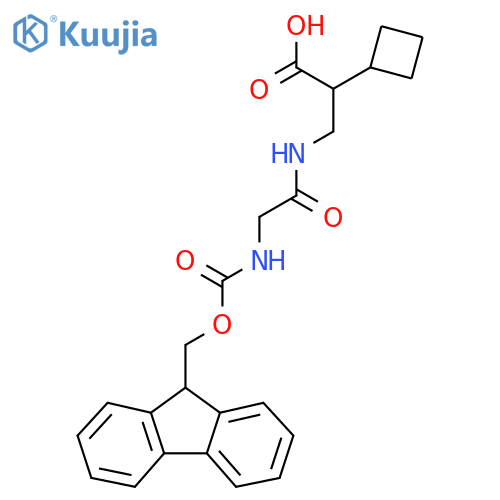 2-cyclobutyl-3-2-({(9H-fluoren-9-yl)methoxycarbonyl}amino)acetamidopropanoic acid structure