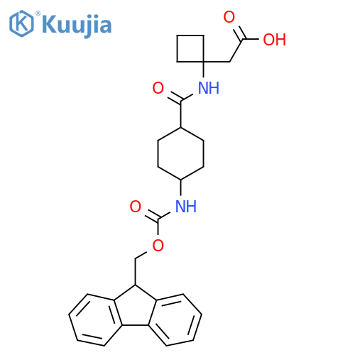 2-{1-4-({(9H-fluoren-9-yl)methoxycarbonyl}amino)cyclohexaneamidocyclobutyl}acetic acid structure