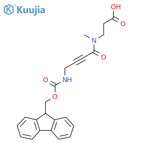 3-4-({(9H-fluoren-9-yl)methoxycarbonyl}amino)-N-methylbut-2-ynamidopropanoic acid structure