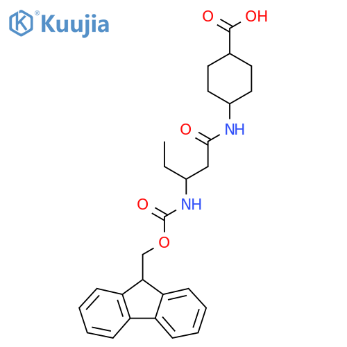 4-3-({(9H-fluoren-9-yl)methoxycarbonyl}amino)pentanamidocyclohexane-1-carboxylic acid structure