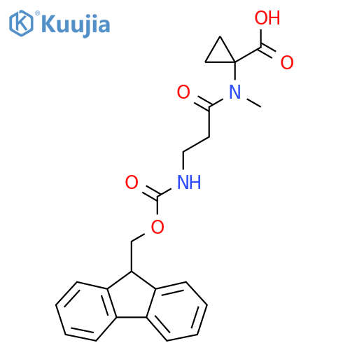 1-3-({(9H-fluoren-9-yl)methoxycarbonyl}amino)-N-methylpropanamidocyclopropane-1-carboxylic acid structure