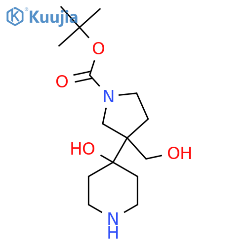 tert-butyl 3-(hydroxymethyl)-3-(4-hydroxypiperidin-4-yl)pyrrolidine-1-carboxylate structure