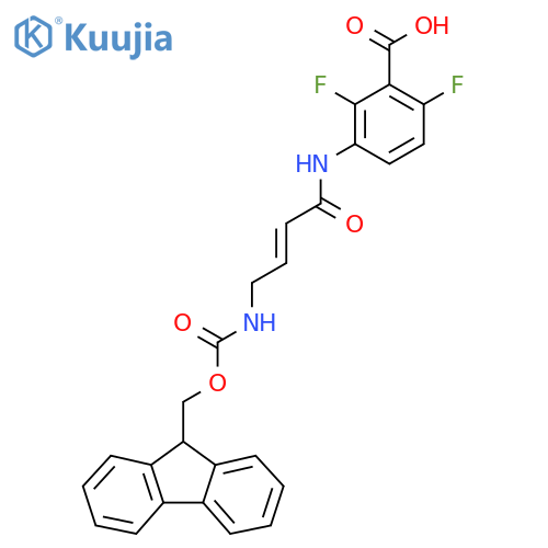 3-4-({(9H-fluoren-9-yl)methoxycarbonyl}amino)but-2-enamido-2,6-difluorobenzoic acid structure